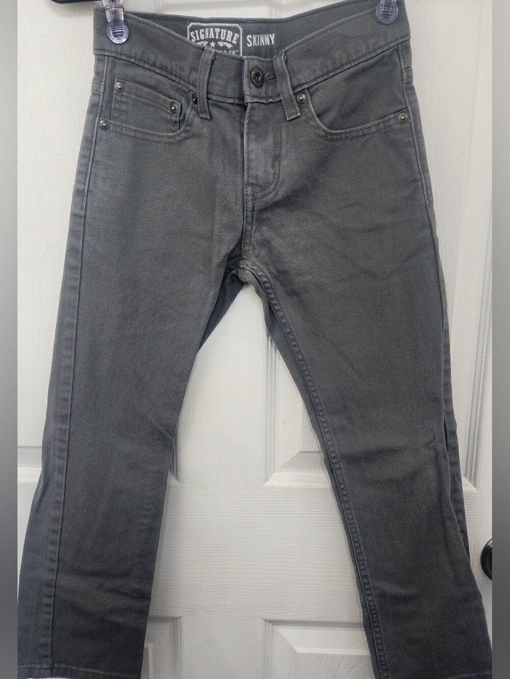 Signature by levi strauss & co. boys grey skinny jeans size 8 reg